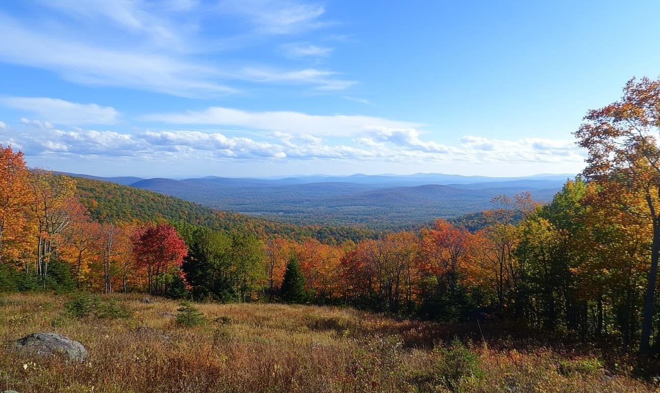 a beautiful fall shot of the Catskills